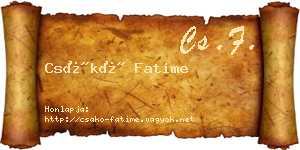 Csákó Fatime névjegykártya